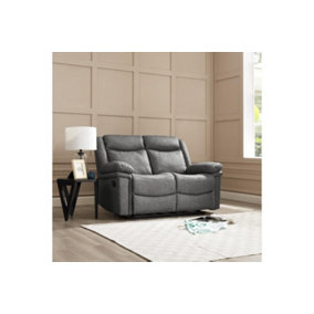 Rowan 2 Seater Recliner Sofa, Dark Grey Faux Leather