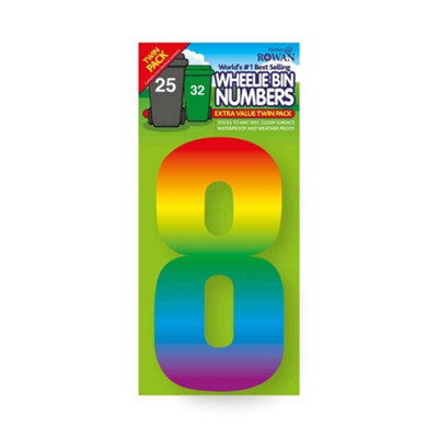 Rowan 8 Rainbow Bin Number (Pack of 2) Multicoloured (One Size)