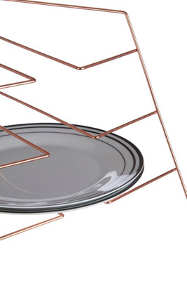 ROWAN COPPER PLATED CORNER PLATE RACK