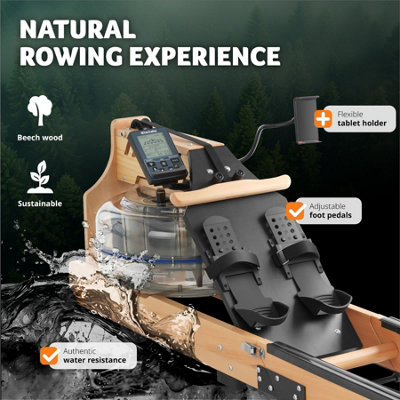 Rowing Machine Titan - made from solid beech wood, foldable, ergonomic ...