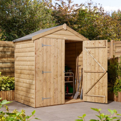 Rowlinson 4x6 Shiplap Apex Shed Double Doors