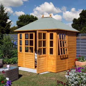 Rowlinson Clarendon Garden Wooden Summer House Room Log Cabin Studio 8 x 6