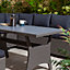 Rowlinson Devesa Corner Rattan Dining Table Stool Set 4 Piece Grey 8 Seater