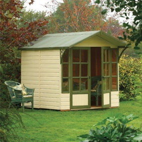 Rowlinson Eaton Garden Wooden Log Cabin Summer House Studio Retreat Storage 7x7