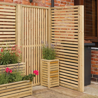 Rowlinson Garden Creations Horizontal Slat Screens Pack of 4