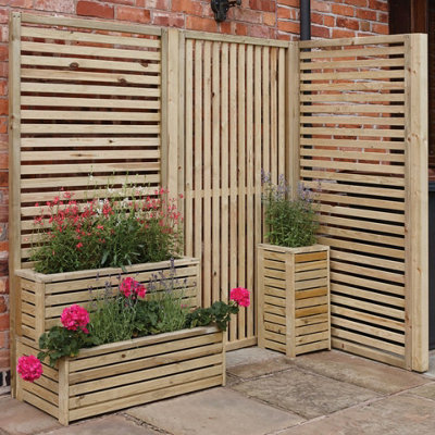 Rowlinson Garden Creations Vertical Slat Screens Pack of 2