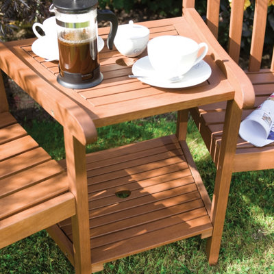 Rowlinson Hampton Companion Love Seat Wooden Chair Table Garden Patio - 3