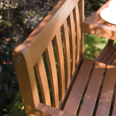Rowlinson Hampton Companion Love Seat Wooden Chair Table Garden Patio - 4