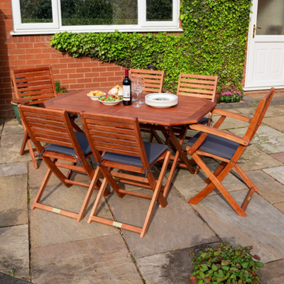 Rowlinson Plumley Wooden Dining Table Chairs Set 6 Seater Grey