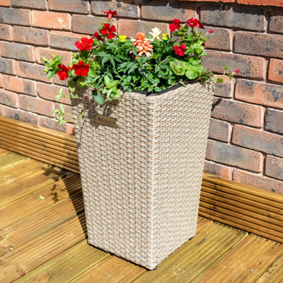 Rowlinson Rattan Square Planter 2 Pack - Natural