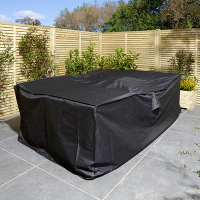 Rowlinson Rectangular Garden Furniture Set Cover Black 1.25m x 0.85m x 0.8m