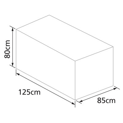 Rowlinson Rectangular Garden Furniture Set Cover Black 1.25m x 0.85m x 0.8m - 6