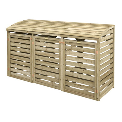Rowlinson Timber Double Bin With Single Box Store