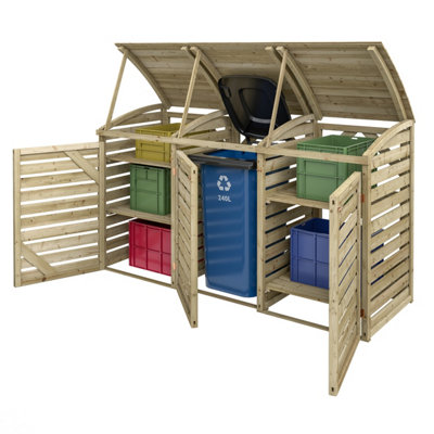 Rowlinson Timber Single Bin With Double Box Store