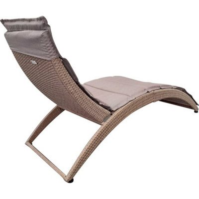 Rowlinson Truro Rattan Sun Lounger with Cushion - 3