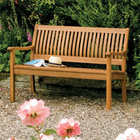 Rowlinson Willington Wooden Garden Park Patio Bench 2 Seater