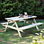 Rowlinson Wooden 5ft Picnic Table Bench 4 Seater Garden Patio & Green Parasol
