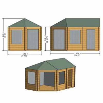 Rowney Corner Log Cabin 10 x 14 Feet - 6