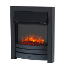 Roxby Electric Fire - Black with 35mm Spacer Kit