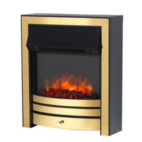 Roxby Electric Fire - Brass with 110mm Spacer Kit