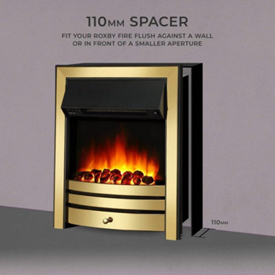 Roxby Electric Fire - Brass with 110mm Spacer Kit