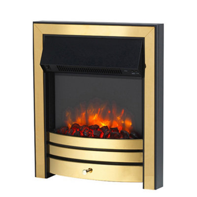 Roxby Electric Fire - Brass with 35mm Spacer Kit