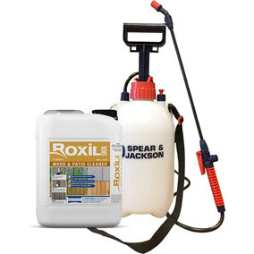 Roxil 100 Cleaner - 1 x 5L & Sprayer - for Wood & Patio 5 Litre and Sprayer Kit