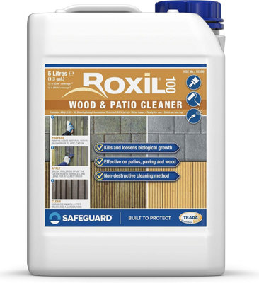 Roxil 100 Green Mould, Algae & Lichen Killer - 5L - Restore The Appearance of Your Patio, Decking, Fence or Paving