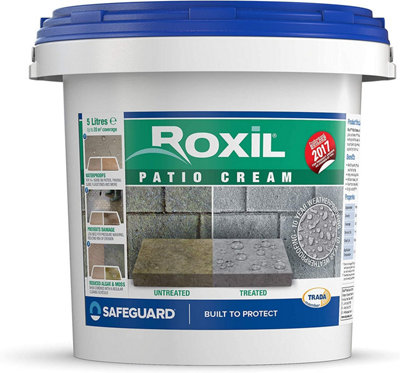 Roxil Patio Sealer Cream - 10 Year Weatherproofing Sealant, High-Strength Block Paving and Patio Seal - 5 Litre