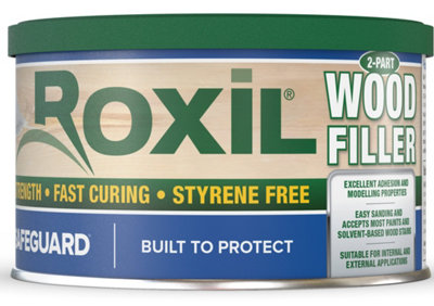 Roxil Wood Filler (Natural) - 220 cm Coverage. Premium 2-Part Repair Solution. Easy to use, Long Lasting. Stainable and Paintable