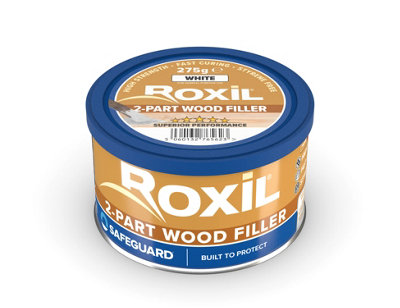 Roxil Wood Filler (White) - 220 cm Coverage. Premium 2-Part Repair Solution. Easy to use, Long Lasting. Stainable and Paintable