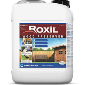 Roxil Wood Preserver (5L Clear) Odourless, Advanced Protection Against Dry Rot, Wet Rot, Fungal Attack and Woodworm Infestation