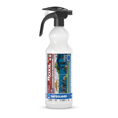 Roxil Wood Stain Preserver 1 Litre Spray -  5 Year Protection Indoor & Outdoor (Cobalt Blue)