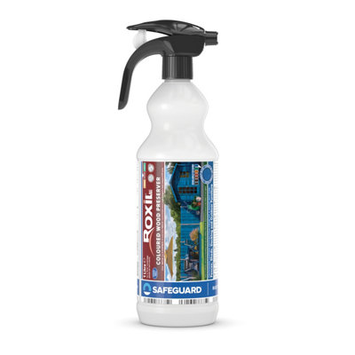 Roxil Wood Stain Preserver (1L Spray Cobalt Blue) -  5 Year Protection Indoor & Outdoor No VOCs, Fast-Drying.