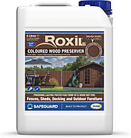 Roxil Wood Stain Preserver (5L Chestnut) - 5 Year Protection for Indoor & Outdoor Wood. No VOCs, Fast-Drying. 25 m Coverage