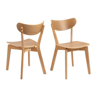 Roxy Luxury Wooden Chair Retro Scandinavian Style Natural Oak Colour