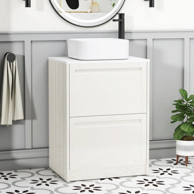 Royal Bathroom Elmore 600mm Classic White Freestanding Bathroom Vanity ...