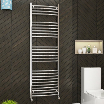 Royal Bathrooms Arno Heated Towel Rail 1600 x 300mm Curved Ladder - Chrome