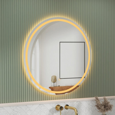 Royal Bathrooms Aspen 800 x 800mm Round LED Illuminated Circular Mirror ...
