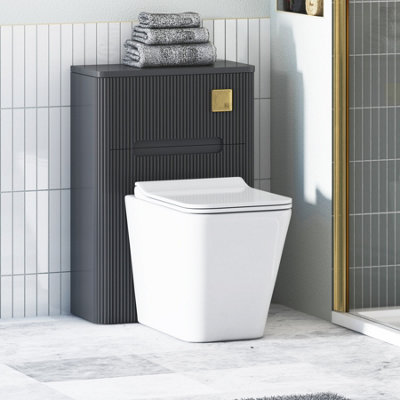 Royal Bathrooms Avenza 550mm Matt Obsidian Black Back to Wall WC Unit ...