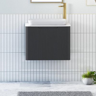 Royal Bathrooms Avenza 600mm Matt Obsidian Black Wall Hung Bathroom ...