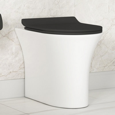 Royal Bathrooms Breeze Rimless Back To Wall Toilet with Concealed Cistern Gloss White Round Pan & Slim Soft Close Seat