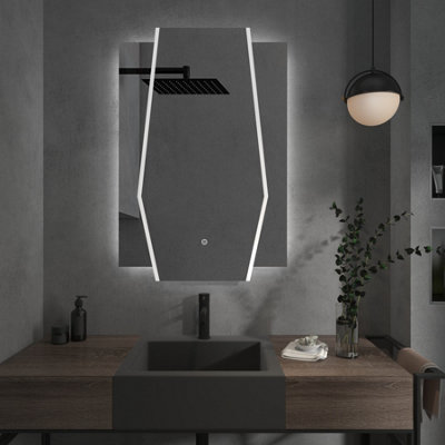 Royal Bathrooms Celesta 600 x 900mm Three Panels Designer LED Illuminated Bathroom Mirror - Anti-Fog