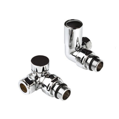 Royal Bathrooms Chrome Corner Radiator Valve Pack - 15mm