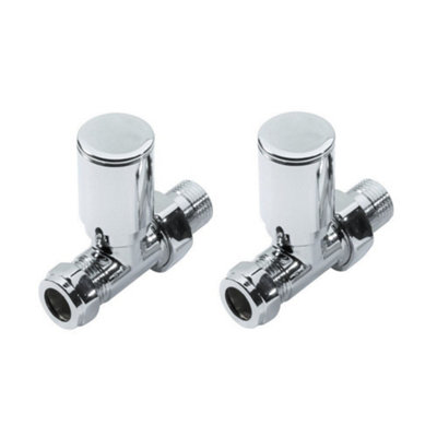 Royal Bathrooms Chrome Straight Radiator Valve Pack - 15mm