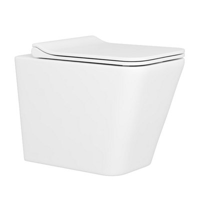 Toilet And RAK - Elena Back To Wall WC Pan With Soft Close Seat At ...