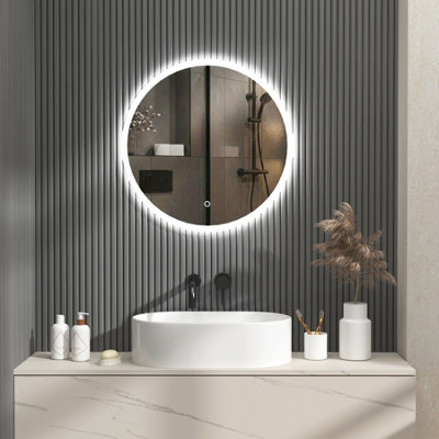 Royal Bathrooms Enso 600 x 600mm Round LED Illuminated Anti-Fog Mirror ...
