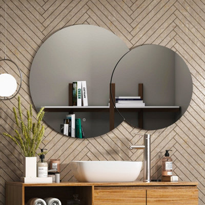 Royal Bathrooms Enso 800 x 600mm Round LED Illuminated Bathroom Twin ...