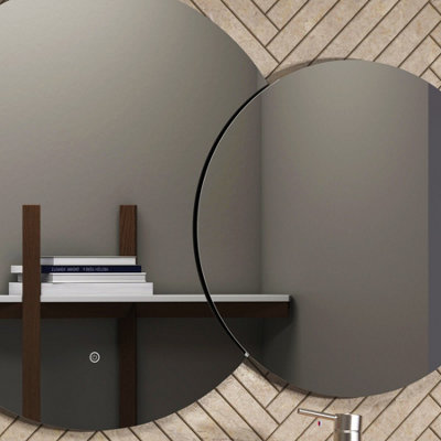 Royal Bathrooms Enso 800 x 600mm Round LED Illuminated Bathroom Twin ...