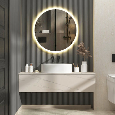 Royal Bathrooms Enso 800 x 800mm Round LED Illuminated Anti-Fog Mirror ...